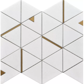 Thassos Triangle Mosaic - stone tile